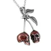 Collares colgantes Retro Skull Cherry Necklace Hombres Mujeres Cadena Biker Punk Joyería Regalo WholePendant200b