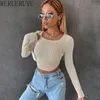 Pulls pour femmes Sexy T-shirt à manches longues T-shirt Femmes Streetwear Y2K Vêtements Knit Crop Top Mode coréenne Printemps Automne Court Skinny Tshirt 231201