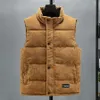 Gilet da uomo Giacca da uomo Autunno Inverno Colletto alla coreana Caldo senza maniche Per il tempo libero Giù Gilet imbottito in cotone Cappotto di velluto a coste ispessito 231130