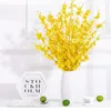 Fleurs décoratives 5 fourchettes artificielles jaunes dansantes orchidées pour mariage décoration de la maison Phalaenopsis Bouquet soie noël