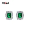 Stud OEVAS 100% 925 Sterling Silver 911mm Emerald High Carbon Diamond Earrings For Women Sparkling Wedding Fine Jewelry Gifts 2211333m