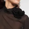 Damen Blusen Bottoming Shirt 2023 Herbst und Winter koreanische Mode schlanke handgemachte Blumenbluse Y2k Kleidung