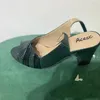 Scarpe eleganti Fibbie Beige Sandali verdi da donna per le donne Lavoro d'ufficio Décolleté con punta aperta Décolleté estivi 2023 Calzature con tacchi alti Originali