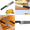 Fruit Vegetable Tools Mtifunctional Wavy Potato Cutters Stainless Steel Cutting Knife Potatoes Cucumber Carrot Waves Cutter Cooking Dr Otk7Z