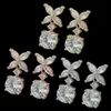 Women Four Leaf Flower Colds Studs Designer Biżuteria Duże i małe ćwiczenia złota srebrzyste różowe złoto pełna marka jako ślub C314J