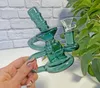 Mini Bubbler Oil Burner Bong Recycler Dab Rig vattenrör tjocka glasrör med 14 mm banger för rökning av vattenpipa