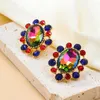 Stud Earrings Bohemian Trend Metal Rhinestone Geometry Leisure Gathering Simple Jewelry Women's Vintage Accessories Wholesale