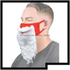 Noel Süslemeleri Dekorasyon Yaratıcı Noel Baba Sakal Maskeleri ADT Unisex Yeniden Kullanılabilir Yüz Eers, Cosplay Party Drop Teslimat Dhrbo