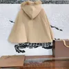 New designer girls Poncho Plush cap collar kids clothes Size 100-150 Winter Warm child Coat Single Breasted baby Jacket Nov25