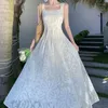 Casual Jurken Franse Witte Mouwloze Lange Maxi Jurk Vrouwen Zomer Retro Backless Verjaardagsfeestje Vierkante Kraag Elegante Zonnejurk Q272