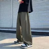 Calças masculinas primavera algodão perna larga calças masculinas moda cor sólida calças casuais homens streetwear coreano solto calças retas calças dos homens S-5XL 231130