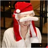 Juldekorationer söt hatt jultomten rörlig rörlig plysch gåva för kvinnor flickor barnfest cosplay termisk mössa 221130 drop del dhy0l