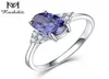 Kuololit Solid 925 Srebrne pierścionki dla kobiet stworzyło Tanzanite szlachetny pierścionek Wedding zaręczynowy Zespół zaręczynowy Nowy J190703915397