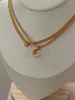 Pendentif Colliers Accessoires de mode coréenne en lettre collier chaîne en laiton plaqué 22k épais pendentifs en or bijoux femmes collier
