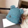 Sacs d'école Mode Petit sac à dos pour femmes Ours mignon Hiver Laine d'agneau Sacs à dos Couleur unie Adolescent Filles Livre