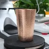 Vattenflaskor Pure Copper Cup för kaffepulvermuggar Handgjorda Hammered Drinkware 231130