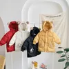 Unten Mantel 2023 Winter Kinder Mädchen Cartoon Jacke Kinder Bär Ohr Mit Kapuze Tasche Warme Outer 3-6 Jahre Tiny