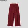 Herenbroeken INCERUN Koreaanse stijl Heren Pantalons Mode Hoge taille Gestreepte lange broek Casual streetwear Mannelijke rechte broek S-5XL 231130