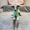 Abbigliamento per cani Abbigliamento invernale in pile double face Caldo levriero Whippet Cappotti per animali Cucciolo verde 231130