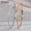 JINJU Goud Kleur Charm ArmbandenBangles Voor Vrouwen Verjaardagscadeau Koper Zirconia Manchet Armband Femme Dubai Mode Jewelry319f