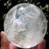 NATURAL RAINBOW CLEAR QUARTZ CRYSTAL SPHERE BALL HEALING GEMSTONE35 -40MM STAND309d