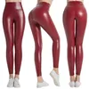 Leggings pour femmes Vêtements pour femmes Pantalons en cuir Femmes Sexy Taille haute Mince PU Élastique Serré