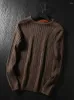 Męskie swetry jesienne vintage mężczyźni wełna wełniane swetra SWETER O S NECK DŁUGO SKUKATORY GRUBY KNITWEAR Casual Streetwear Knitted