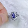 Bagues de cluster Le cadeau pour votre femme bien-aimée Tanzanite Bague de fiançailles de mariage Femmes 925 Sterling Silver