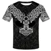 Męskie koszule 2023 Letnia moda Viking Tattoo Shirt Men Odin 3D Print Funny T-shirt HARAJUU Casual Streetwear Tops