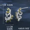 Boucles d'oreilles bohème poire vert Olive rouge rose pierre pour femmes Zircon fleur boucle d'oreille couleur argent bijoux de mariage de luxe