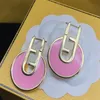 Letter Dangle earrings with Pink color for lady Women Party Wedding Lovers gift engagement Jewelry Bride269o