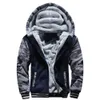 Mens Jackets Thicken Jacket Fleece Lining Winter Warm Hooded Coats Windproof Full Zip Down Casual Outwear Sportswear 231201