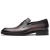 Dress Shoes Goodyear Welded Loafer Men Formal Leather Sole For Office Patina Brown Business