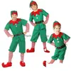 Особые случаи Ocns Рождественский костюм эльфа Вечеринка Семейный наряд для ролевых игр Зеленый Санта-Клаус Одежда для выступлений Необычные платья для детей Dhk1M