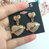 Charm Trendy Gold Color Heart Earrings With Korean Gold Silver Love Letter Fashion Jewelry 231130