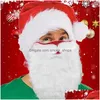 Noel Süslemeleri Dekorasyon Yaratıcı Noel Baba Sakal Maskeleri ADT Unisex Yeniden Kullanılabilir Yüz Eers, Cosplay Party Drop Teslimat Dhrbo