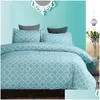 Ensembles de literie trois pièces de style moderne Twin FL King Queen Size Géométrique Résumé Quilt Er Taie d'oreiller Couettes Fournitures à Dro Dhwna