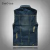 Gilet da uomo Samlona Plus Size 5xl 6xl Uomo Giacche di jeans Senza maniche Multitasche Gilet di jeans Moda uomo Giacca di jeans sexy strappata con buco 231130