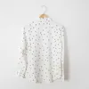 Damenblusen Rowling Mirror Polka Dot Shirt Damen Revers Langarm Einreiher Bluse Vintage Resort Kleidung