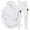 Saisie de piste de printemps et d'automne Stone Islamd Tracksuit Fashion Classic Jacket Solid Casual Sports Cost Men's Men's Two Piece Hooded Zipper Top 843