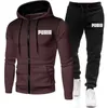 Men's Hoodies 2023 Winter Clothing Men Sets Printing Hoodie Set Fleece Zipper Sweatshirt Casual Sport Sweatpants Mens Tracksuits