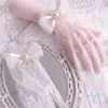 Pięć palców Rękawiczki kobiety koronkowe panie biały nadgarstek duży łuk węzeł małżeństwo małże dla cosplay akcesoria krótkie tiulowe tiul