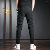 Jeans pour hommes tendance adoucissant taille élastique rayé Denim printemps automne décontracté coupe ajustée effilée broderie florale pantalon britannique