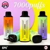 EPE UNIK 라이온 7000puff 일회용 vape 펜 키트 18ml 포드 500mAh 충전식 배터리 메쉬 코일 7000 퍼프 퍼즈 일회용 vapor e 담배 키트 20 색