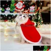 Costumes de chat Noël drôle vêtements de père Noël pour petits chats chiens année de Noël vêtements pour animaux de compagnie hiver chaton tenues livraison directe maison Dhny0