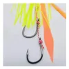 Hameçons de pêche Kabura Jigging Madai Assist Hooks Strong Tai Caoutchoucs Jupes en silicone Filaments Rubans Différentes couleurs Slider Jigs Tails Sinker 231201