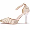 Sandales Grande Taille Chaussures De Mariage Talon Pointu Mocassins À Enfiler Été Femmes Grande Bande Élastique Filles Haute Confort Stiletto Rhin