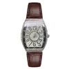 Zegarki damskie wysokiej jakości skórzane damskie diamentowe diamentowe tonneau faseted zegarek Relogios feminino mody kwarcowe Kobiety 231201