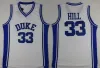 Duke Blue Devils Jersey 4 maillots JJ Redick 32 Christian Laettner 33 Grant Hill blanc Tous cousus NCAA Basketball Wear