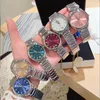 Relógios de pulso relógio de quartzo para mulheres de alta qualidade impermeável mostrador colorido pulseira de aço inoxidável presente encantador